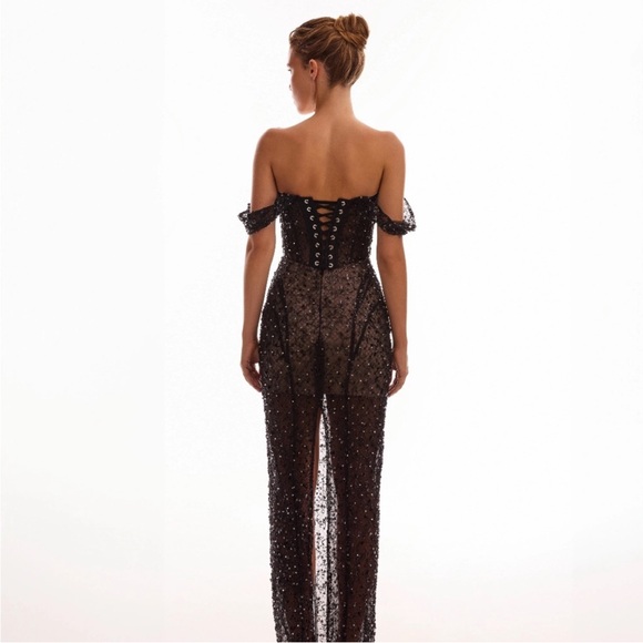 MILLA | Black Sequin Midnight Dress (Glamorous, sz M) - Picture 4 of 9